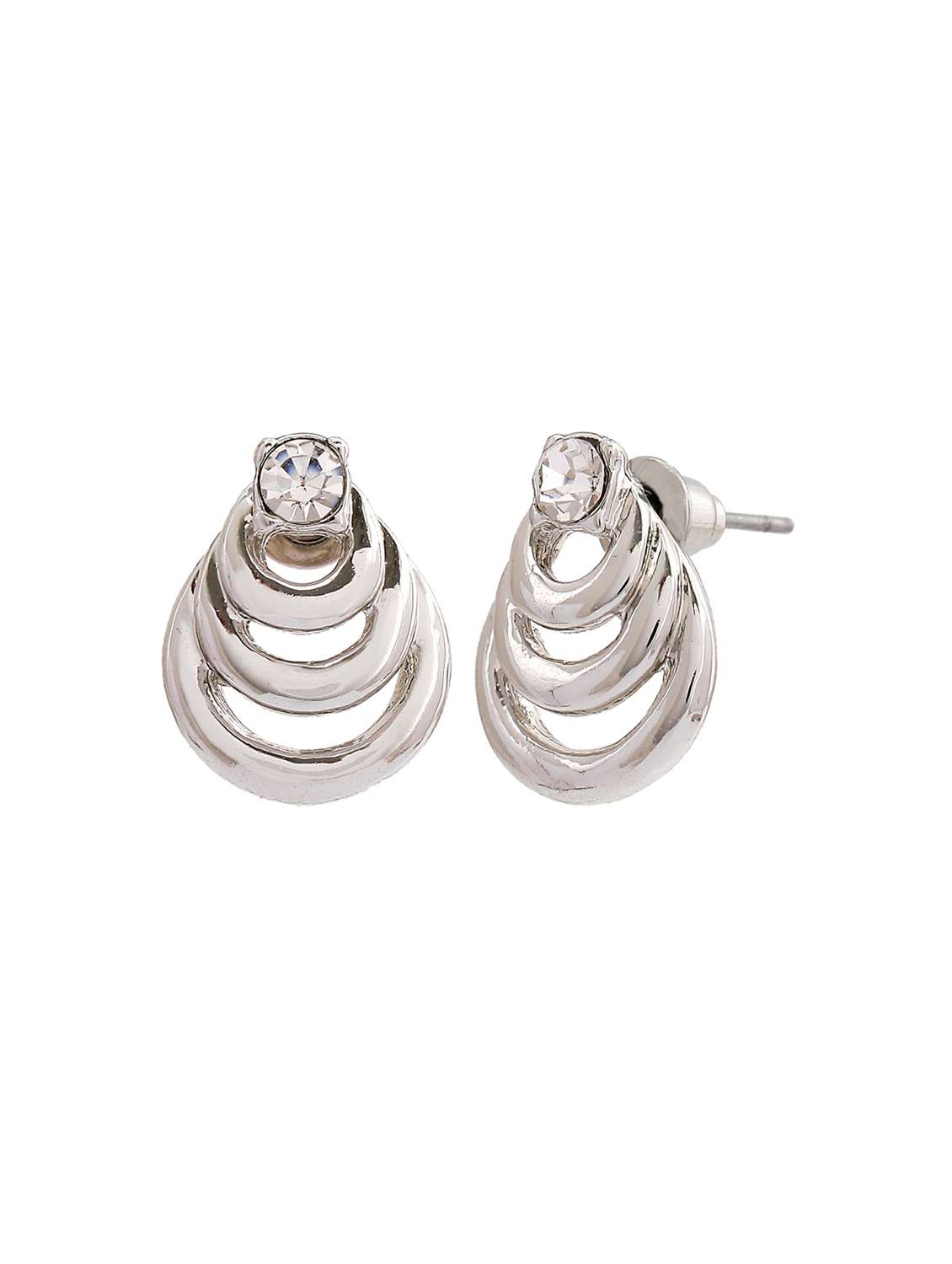 silver metal studs earring - 17542889 - Standard Image - 3