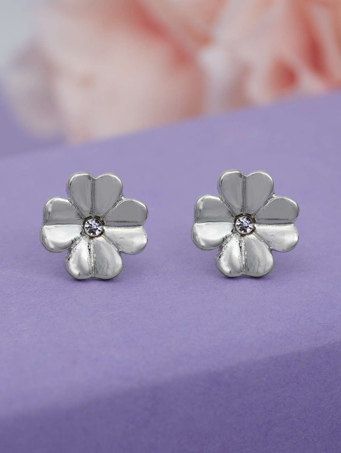 silver metal studs earring - 17542893 -  Zoom Image - 0