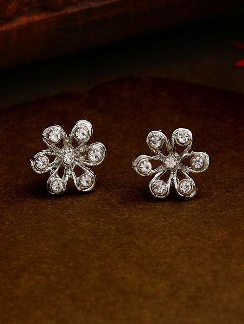silver metal studs earring - 17542897 - Standard Image - 0