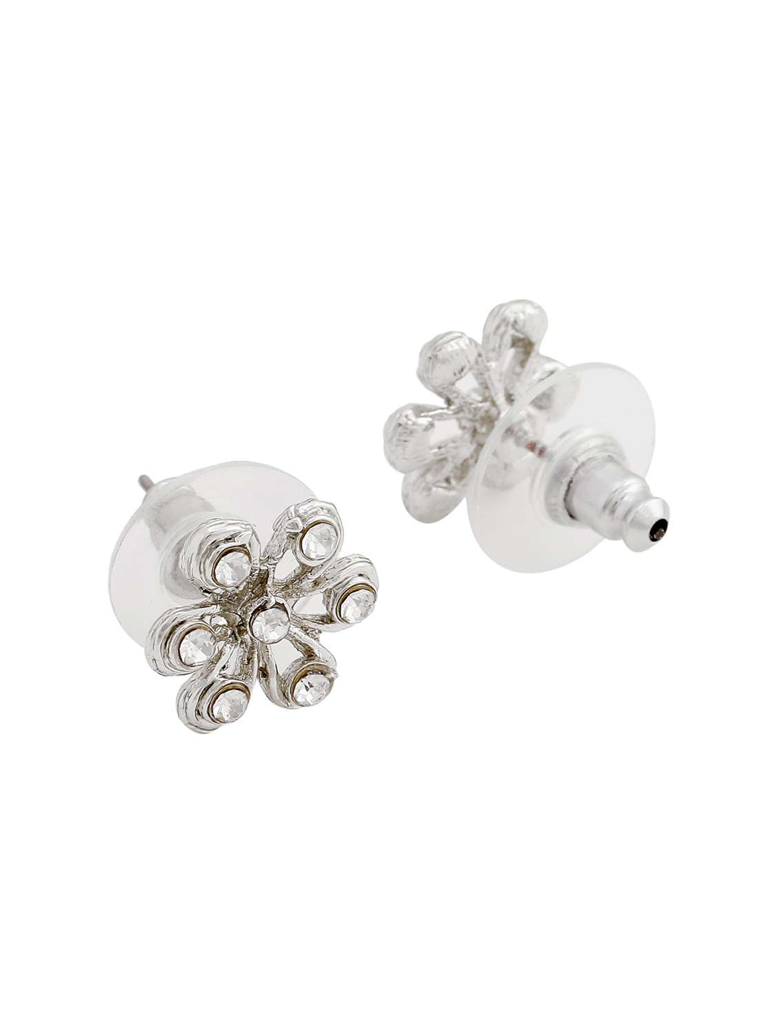 silver metal studs earring - 17542897 - Standard Image - 3