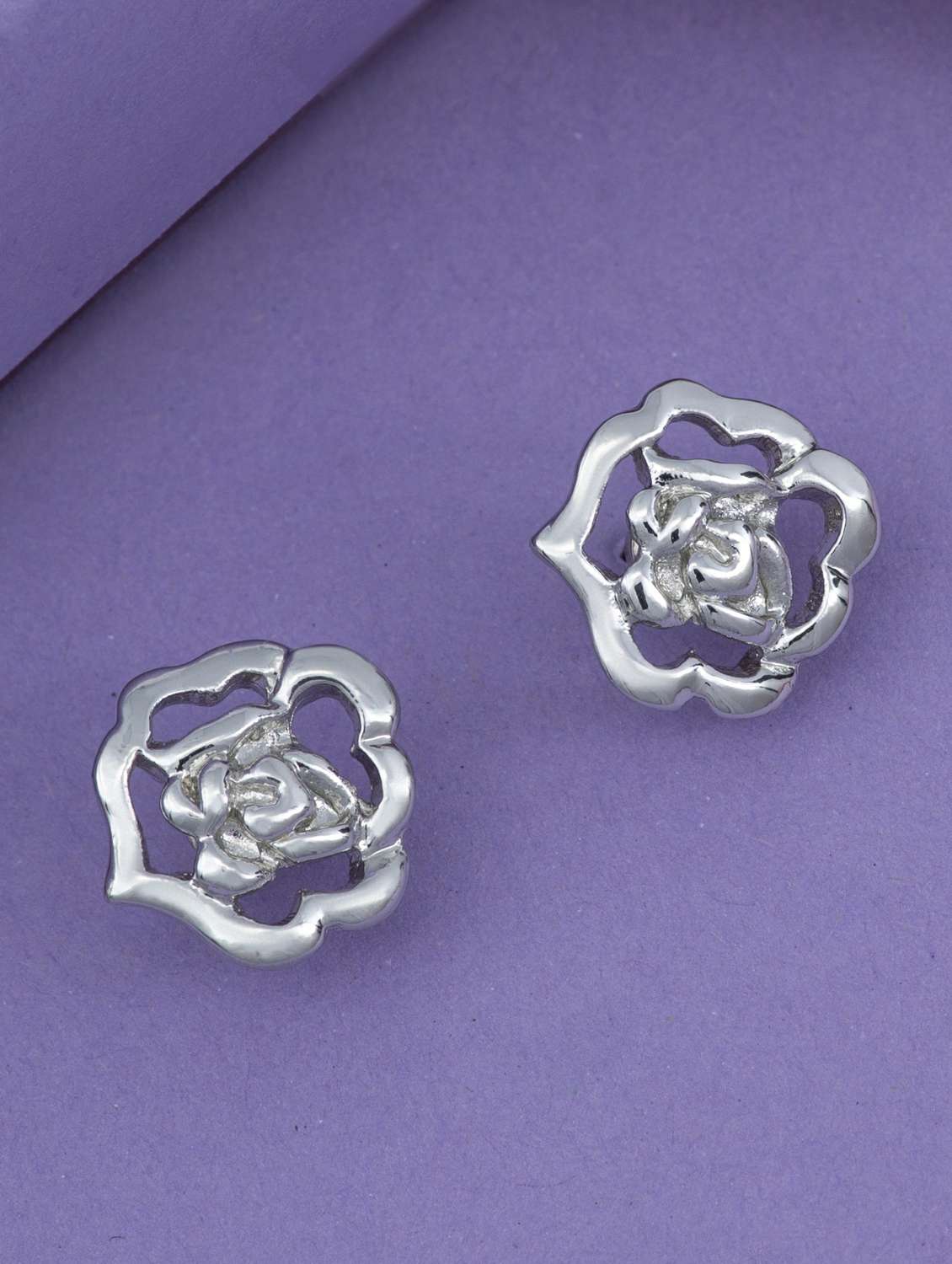 silver metal studs earring