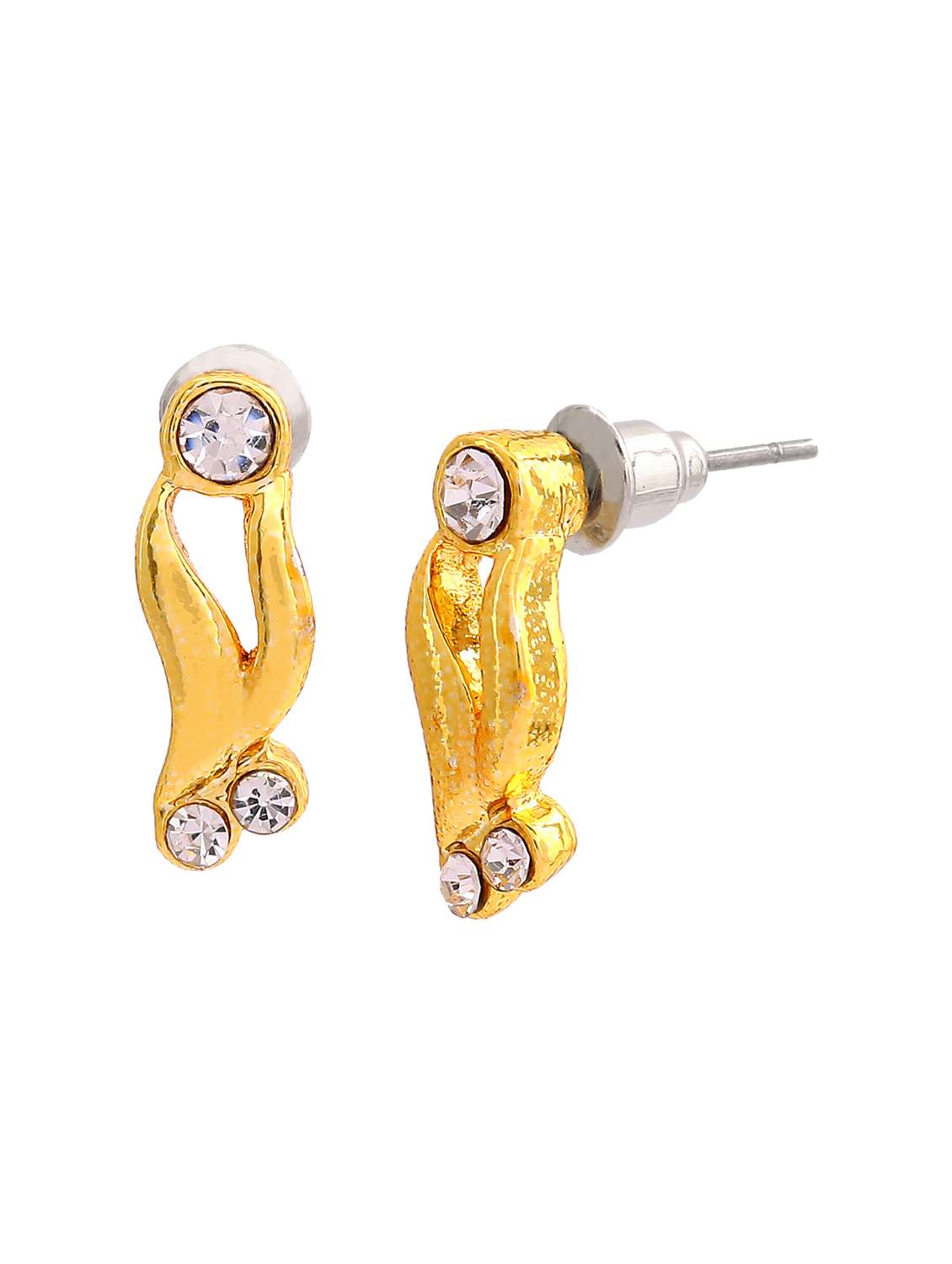 gold metal studs earring - 17542907 -  Standard Image - 3