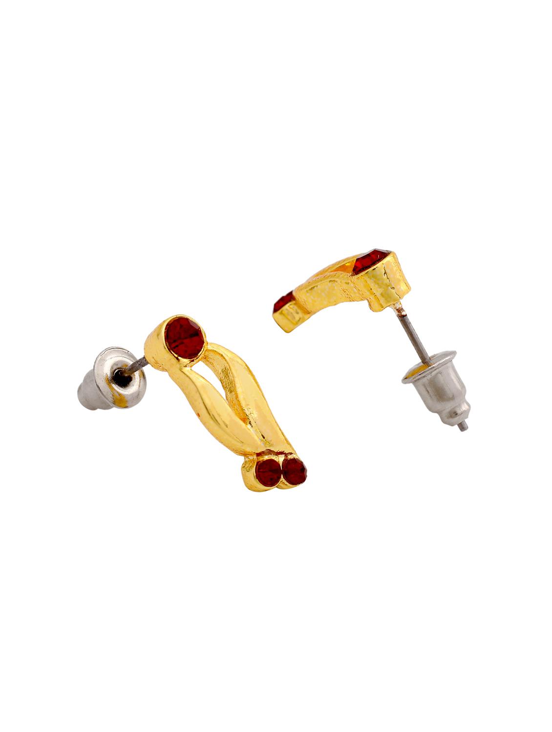 red metal studs earring - 17542908 - Standard Image - 3