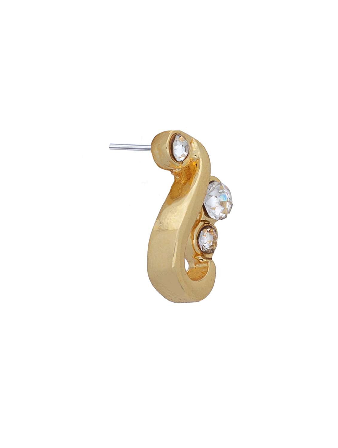gold metal studs earring - 17542910 - Standard Image - 3