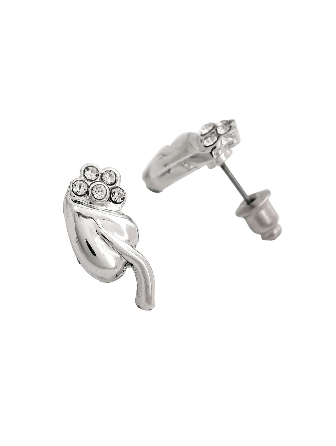 silver metal studs earring - 17542915 - Standard Image - 3