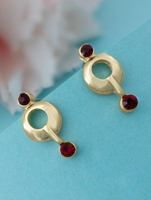 red metal studs earring - 17542917 - Standard Image - 0