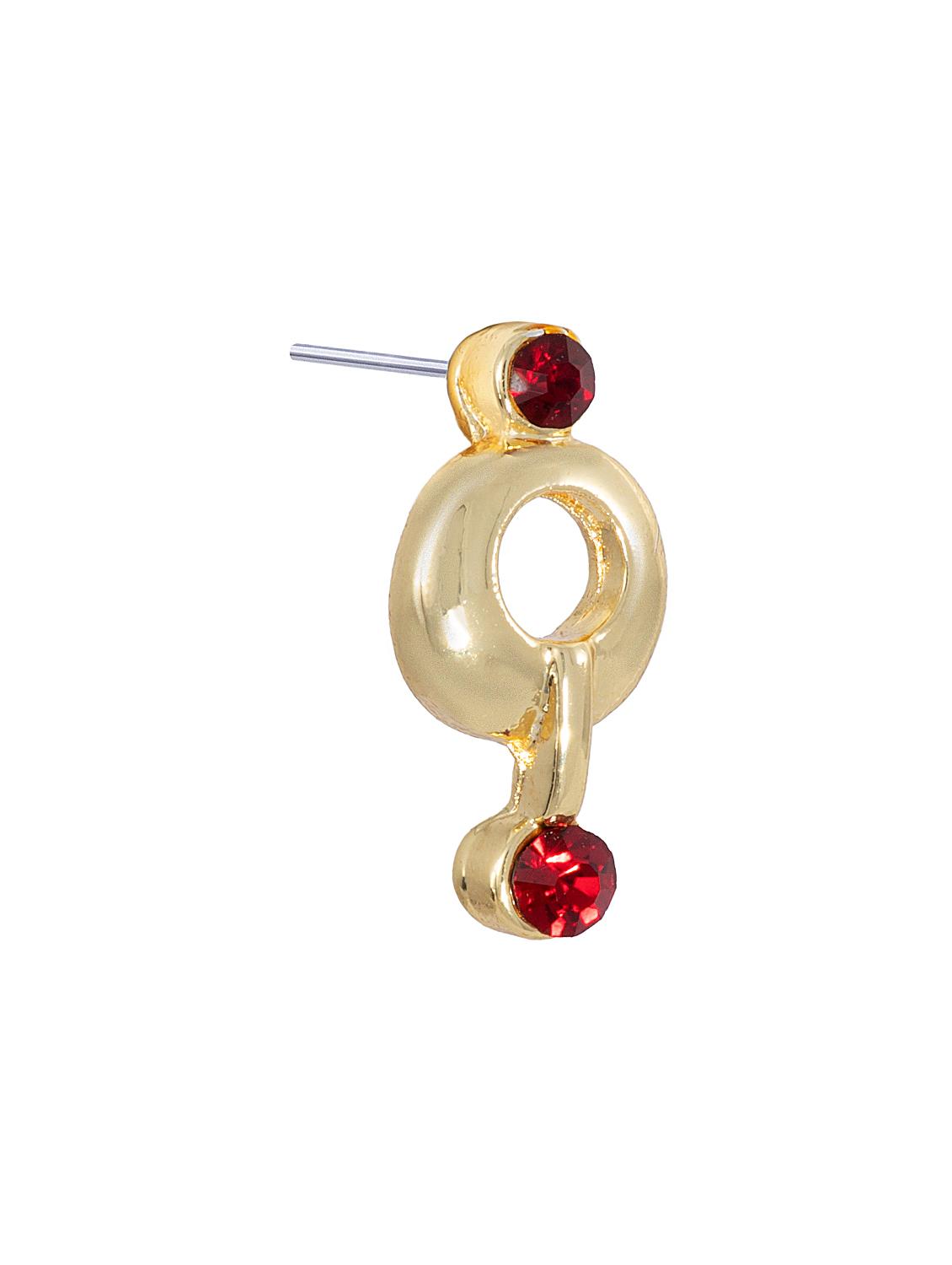 red metal studs earring - 17542917 - Standard Image - 3