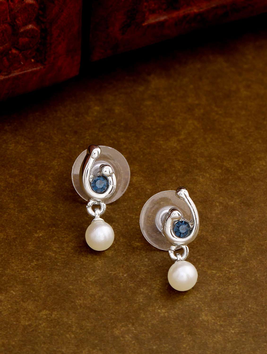 silver metal drop earring - 17542949 - Zoom Image - 0