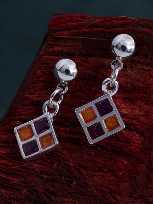 orange metal drop earring - 17542991 - Standard Image - 0