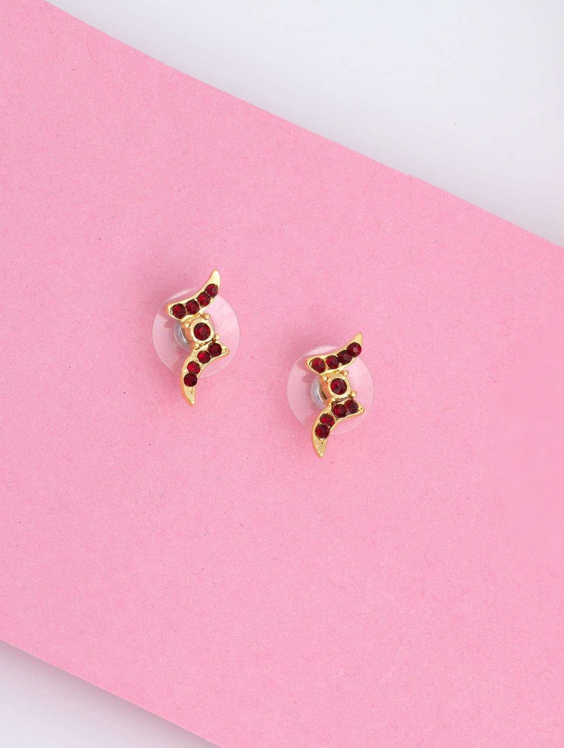 white metal studs earring