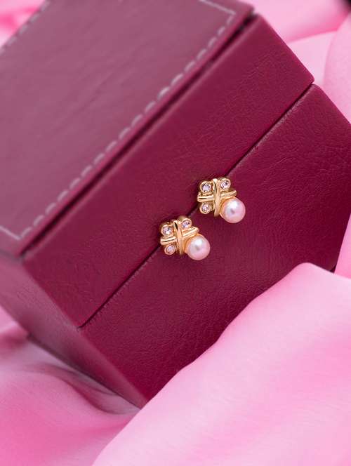 blue metal studs earring - 17543001 - Standard Image - 0