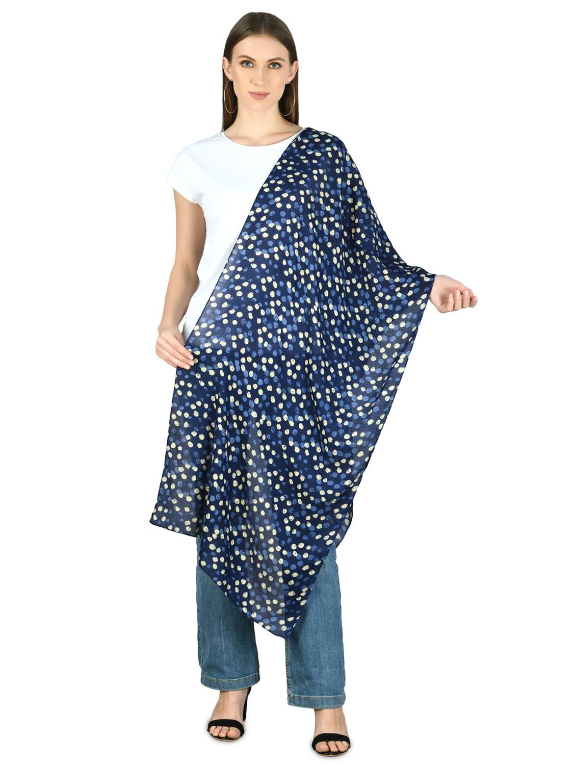 blue viscose stole