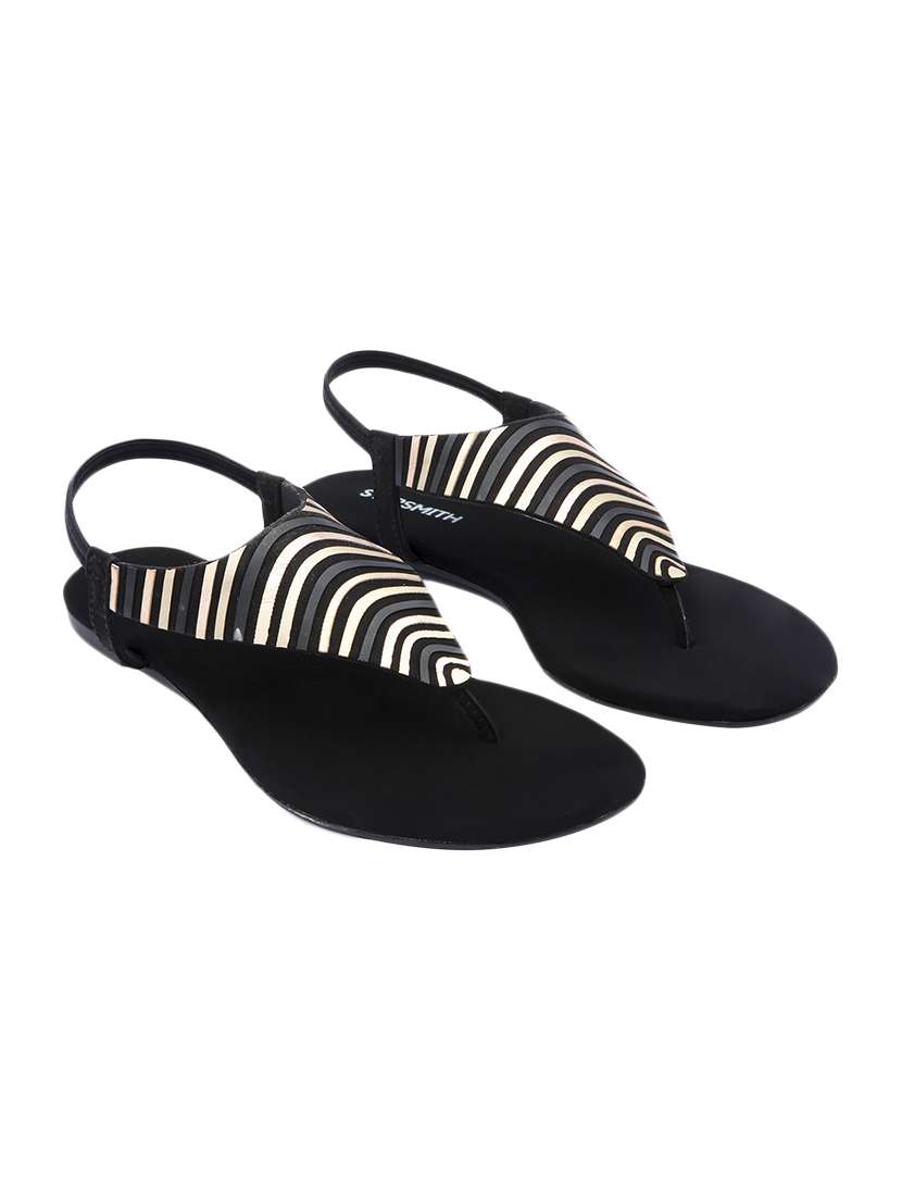 black synthetic back strap sandals - 17544441 - Zoom Image - 0