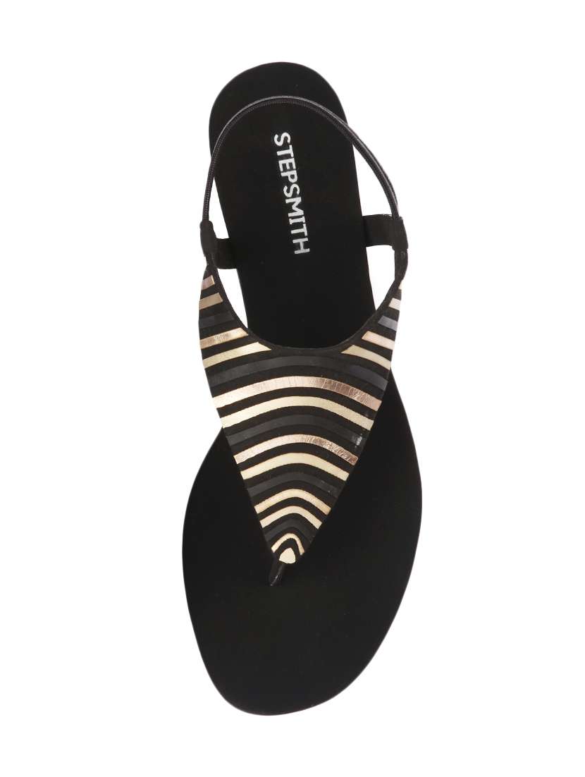 black synthetic back strap sandals - 17544441 - Standard Image - 3