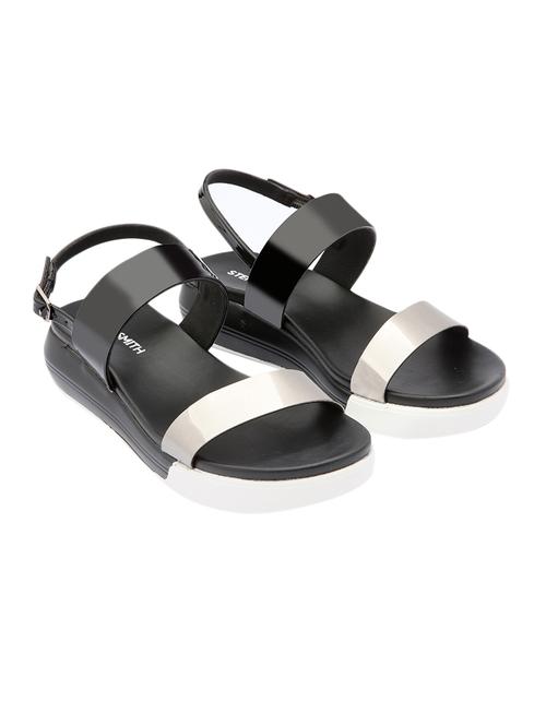 black pu flat forms sandals - 17544450 -  Standard Image - 0