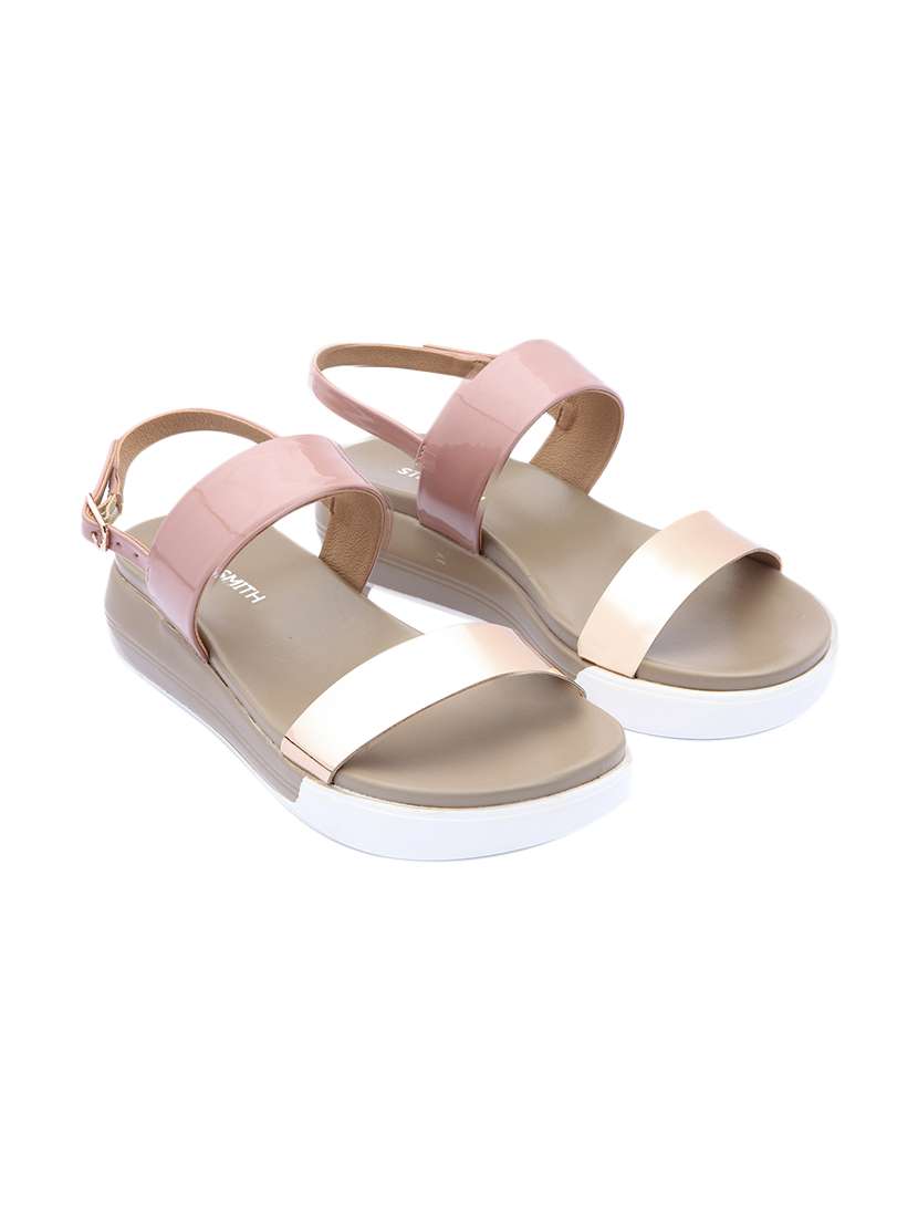 pink pu flat forms sandals - 17544451 -  Zoom Image - 0