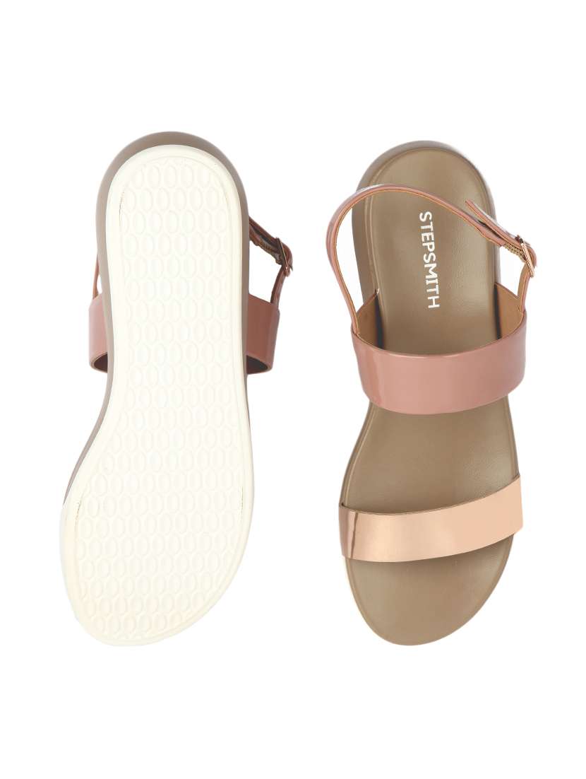 pink pu flat forms sandals - 17544451 -  Standard Image - 3