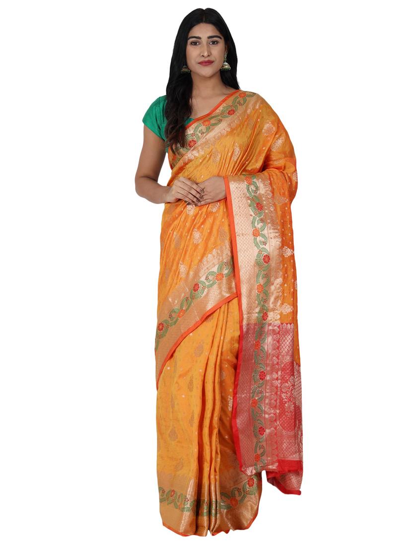zari work banarasi saree with blouse - 17545778 - Zoom Image - 0