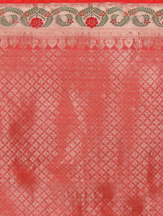 zari work banarasi saree with blouse - 17545778 - Standard Image - 3