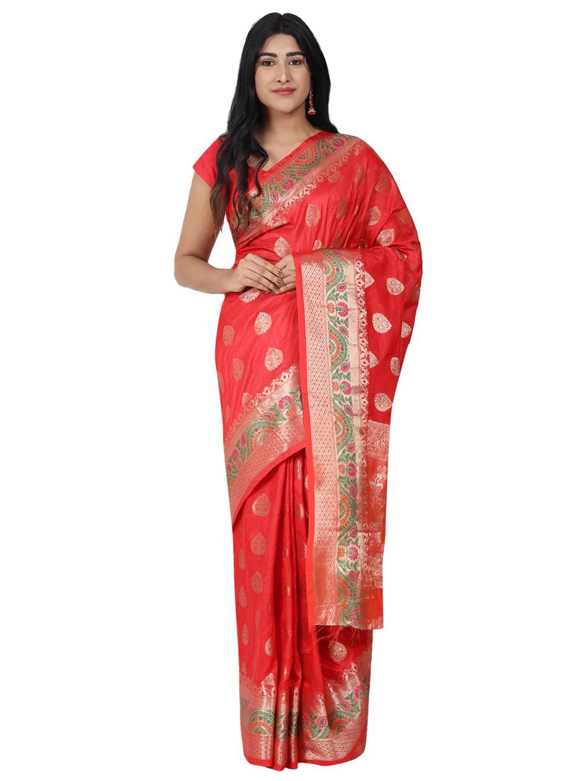 zari work banarasi saree with blouse - 17545779 - Zoom Image - 0