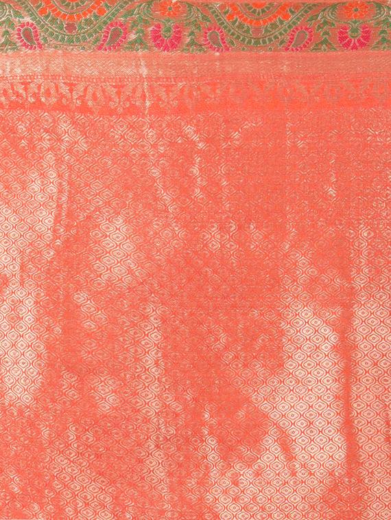 zari work banarasi saree with blouse - 17545779 - Standard Image - 3