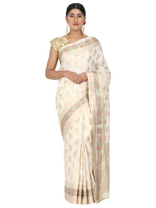 zari work banarasi saree with blouse - 17545780 - Standard Image - 0