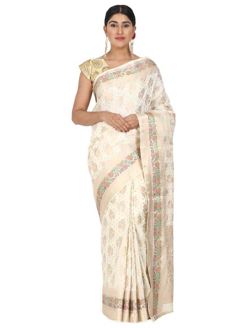 zari work banarasi saree with blouse - 17545780 - Zoom Image - 0