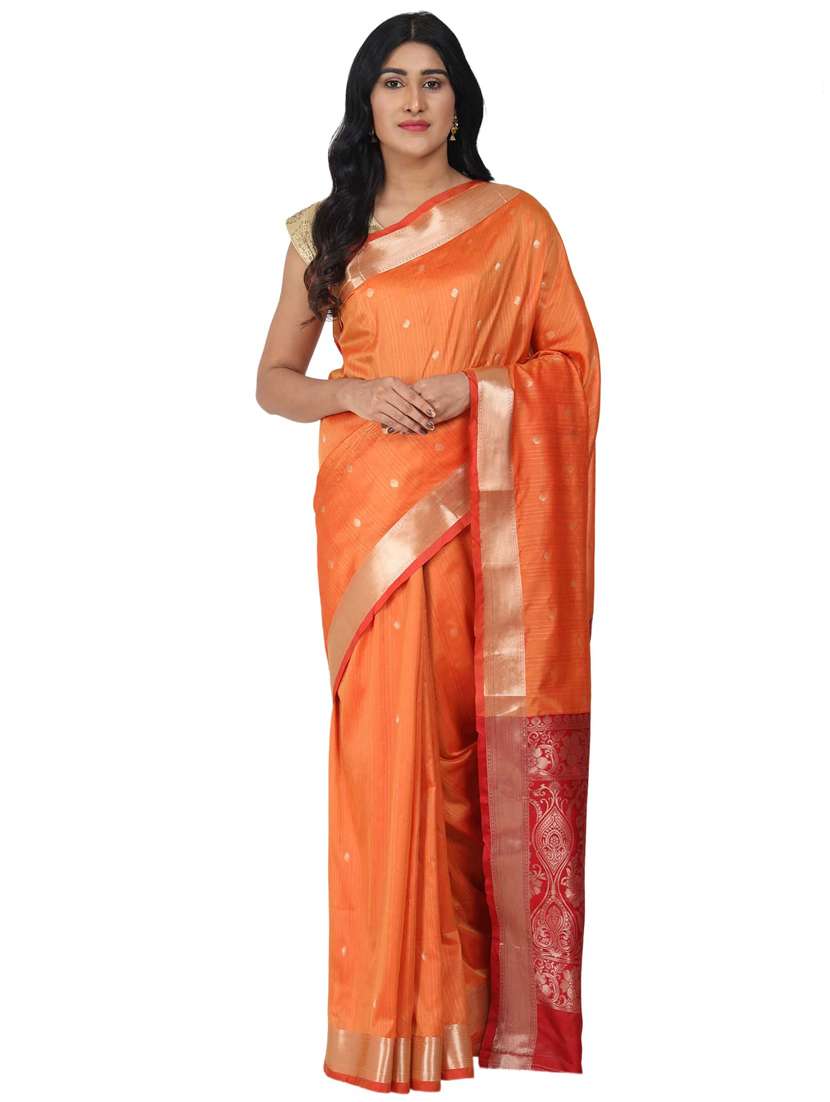 zari work woven saree with blouse - 17545783 - Zoom Image - 0