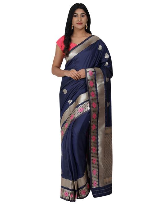 ethnic motifs  banarasi saree with blouse - 17545793 -  Standard Image - 0