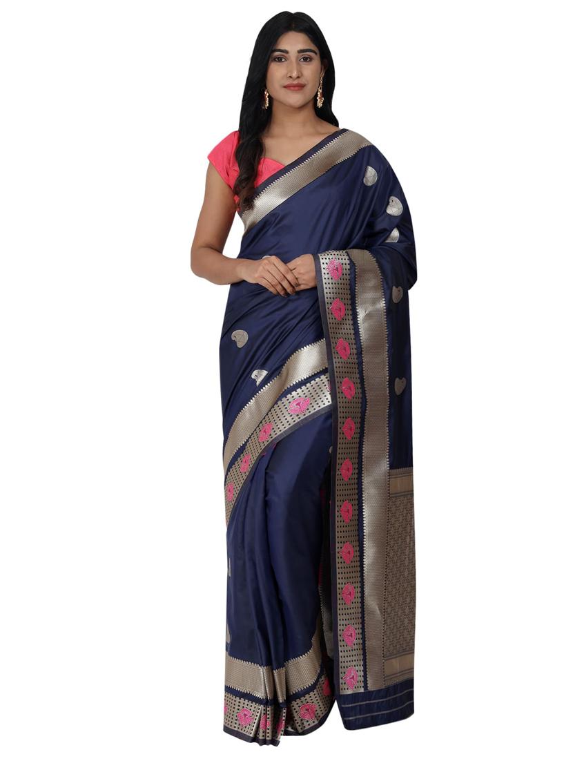 ethnic motifs  banarasi saree with blouse - 17545793 -  Zoom Image - 0