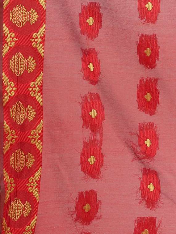 turquoise cotton blend banarasi saree with blouse - 17545858 -  Standard Image - 3