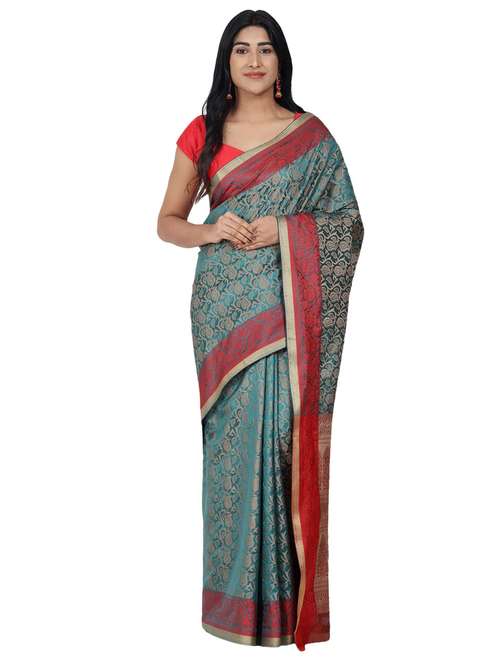 paisley banarasi saree with blouse - 17545870 - Standard Image - 0