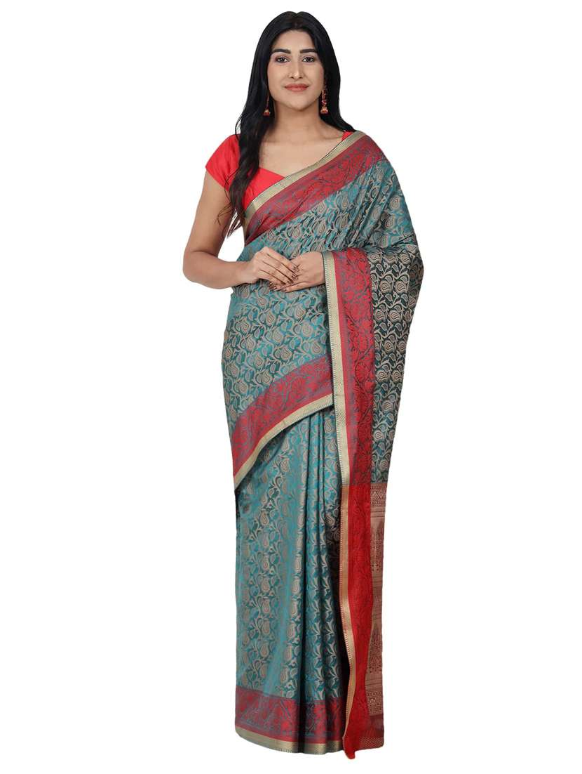 paisley banarasi saree with blouse - 17545870 - Zoom Image - 0