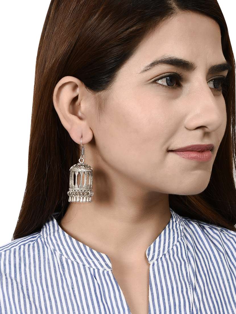 Silver Brass Jhumka Earring