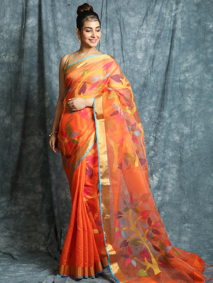 floral woven saree - 17546980 - Zoom Image - 0