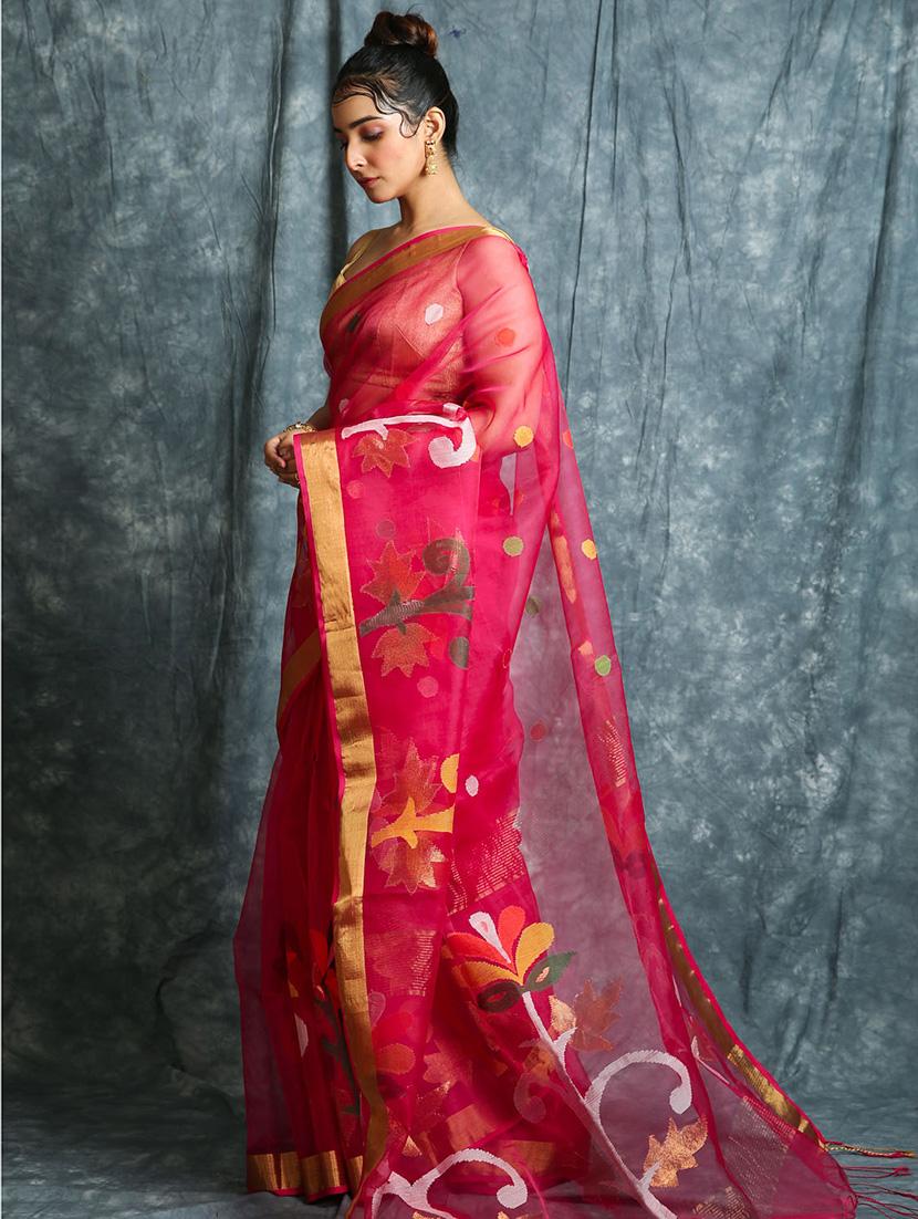 floral woven saree - 17546981 - Zoom Image - 0