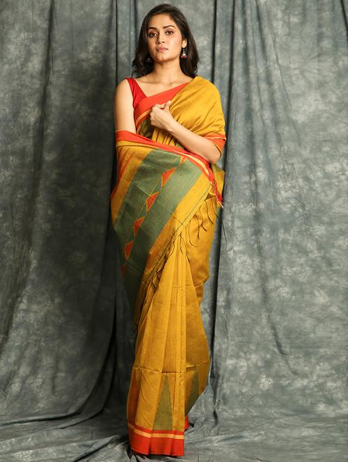 mustard baluchari saree - 17546997 -  Standard Image - 0