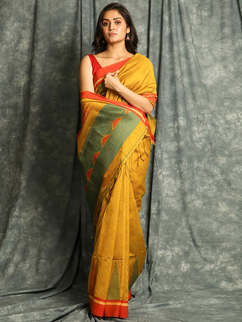 mustard baluchari saree - 17546997 -  Zoom Image - 0