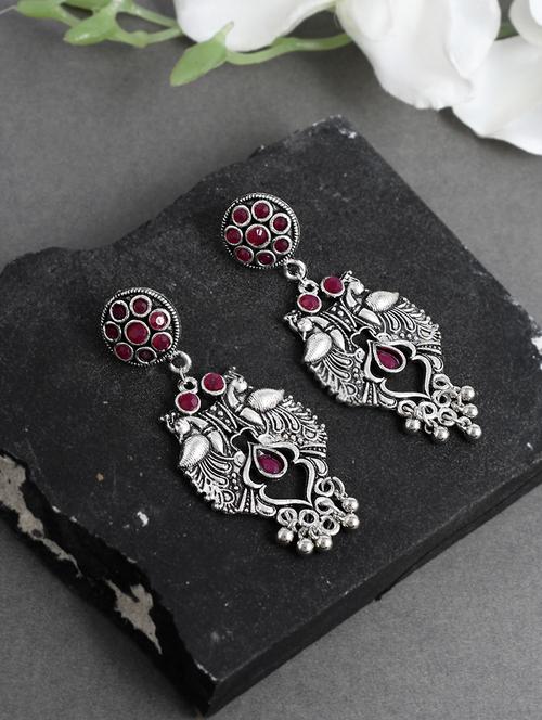 silver brass drop earring - 17547295 - Standard Image - 0