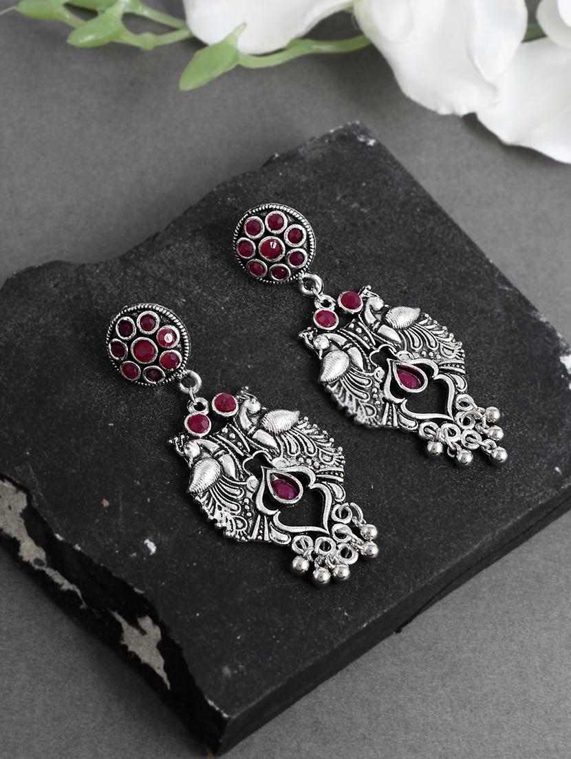 silver brass drop earring - 17547295 - Zoom Image - 0