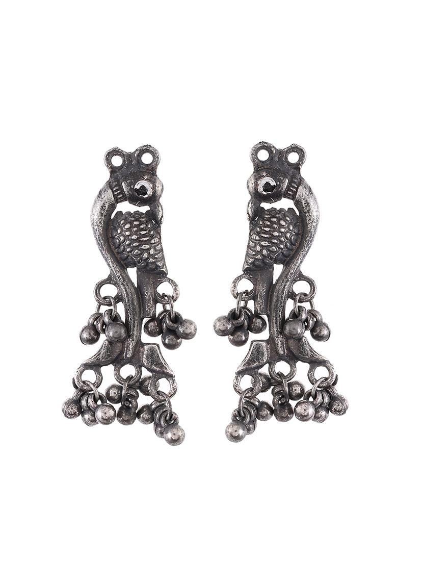 oxidized silver plated necklace with earrings - 17547316 - Standard Image - 3