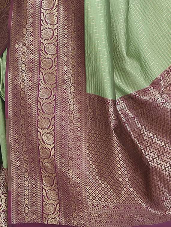 neo mint banarasi saree with blouse - 17547442 -  Standard Image - 3