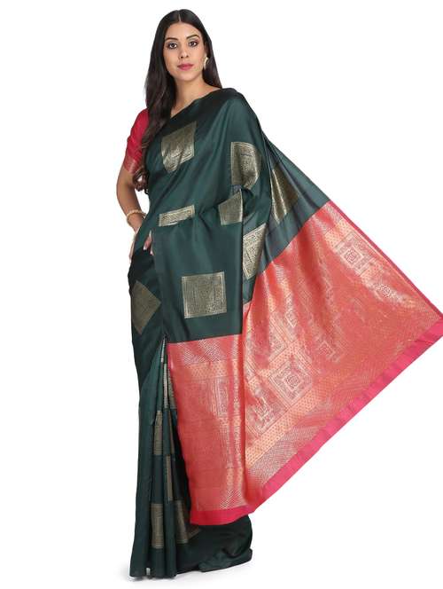 geometrical banarasi saree with blouse - 17547449 -  Standard Image - 0