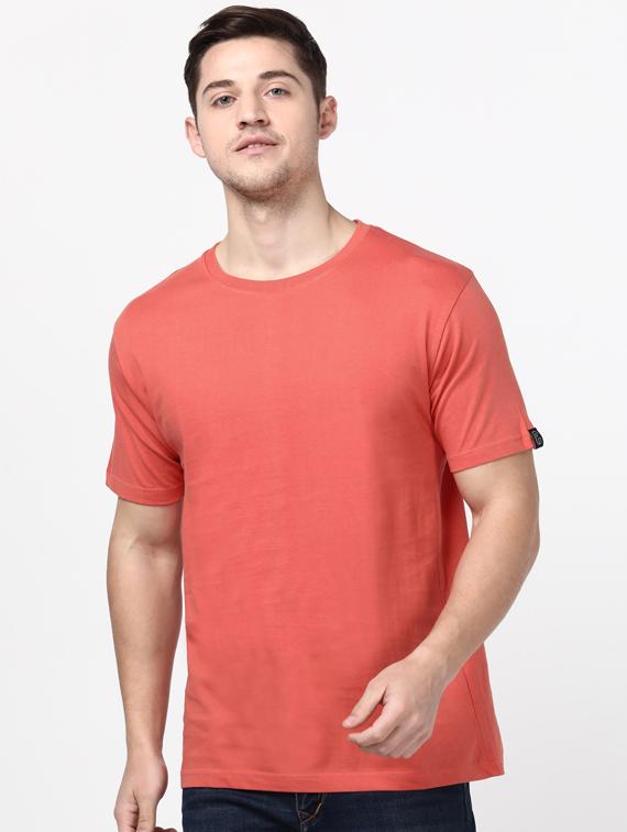 peach solid t-shirt - 17548044 - Zoom Image - 0