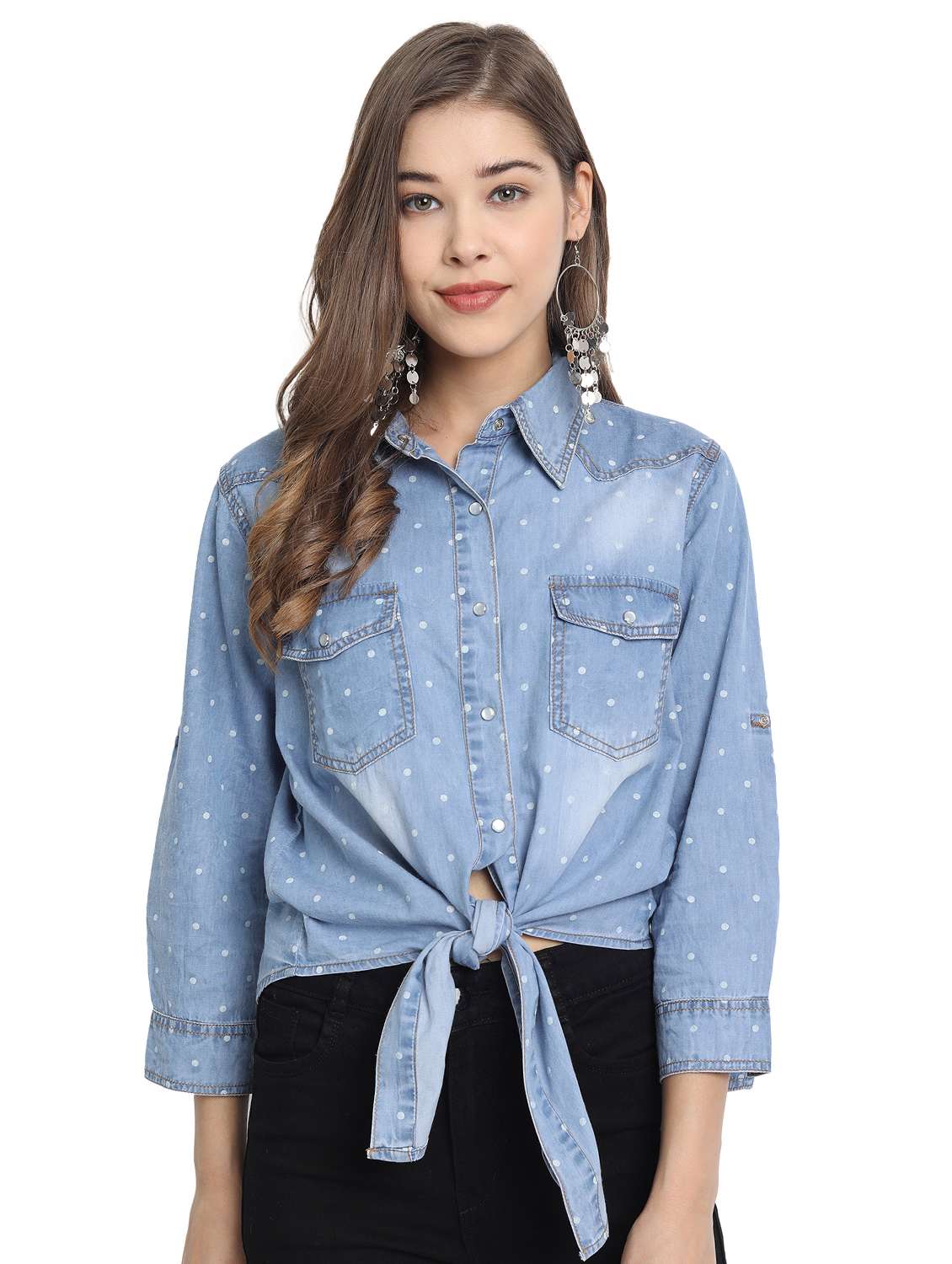 Tie Front Denim Shirt from western wear 