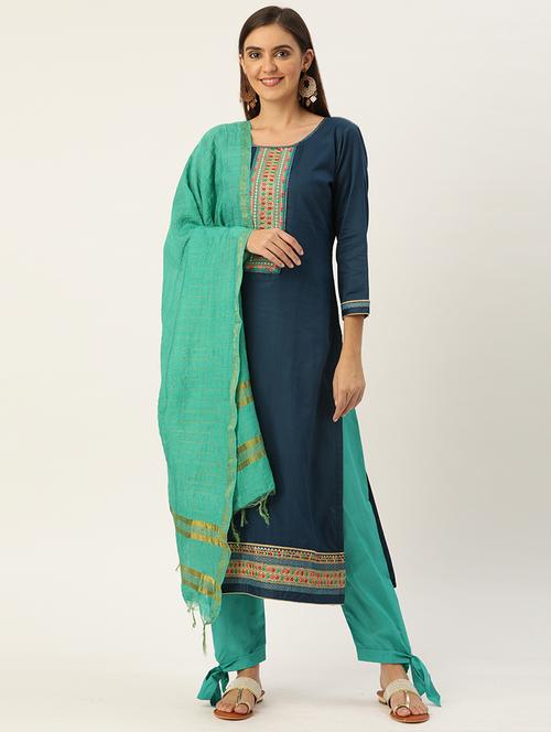 embroidered unstitched suit - 17548836 - Standard Image - 0