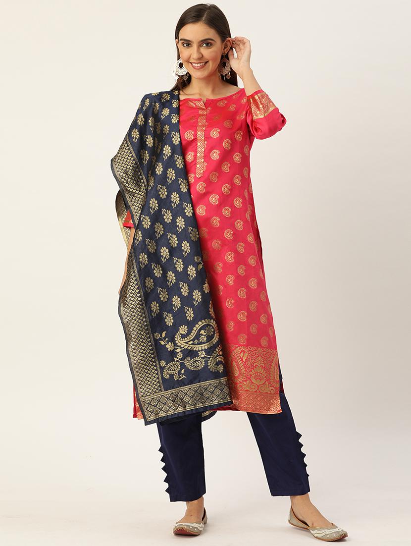 zari work unstitched suit - 17548849 -  Zoom Image - 0
