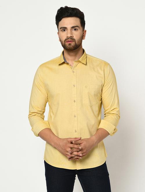 yellow solid casual shirt - 17549118 -  Standard Image - 0