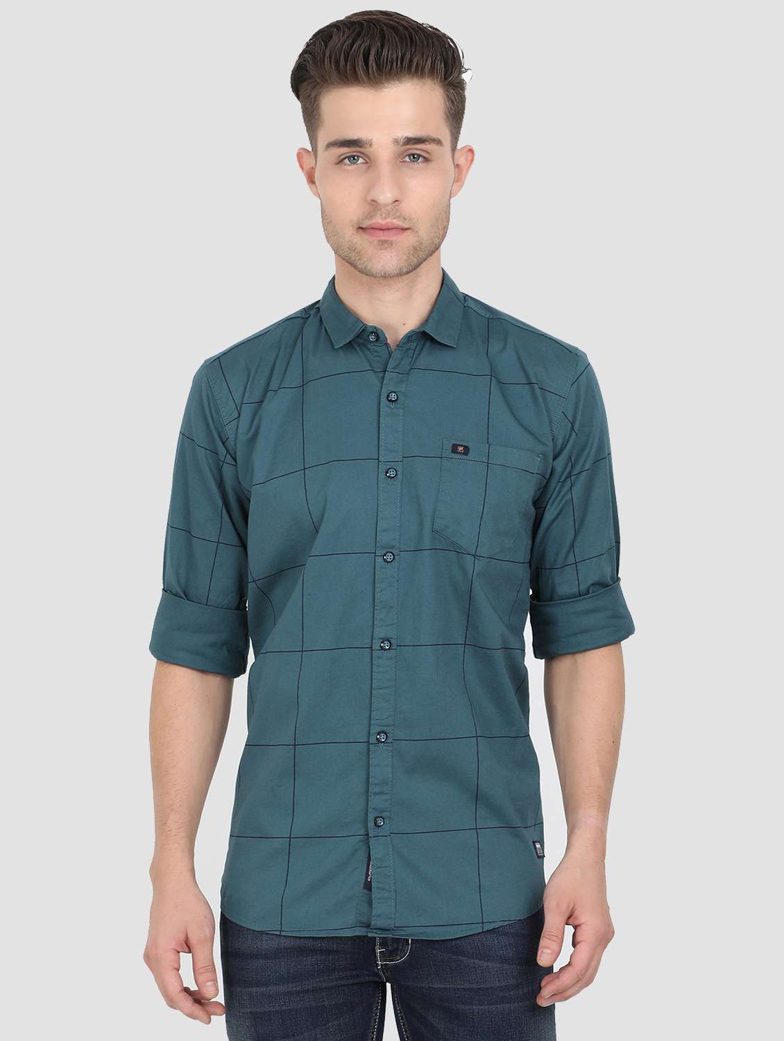 green checkered casual shirt - 17549659 - Zoom Image - 0