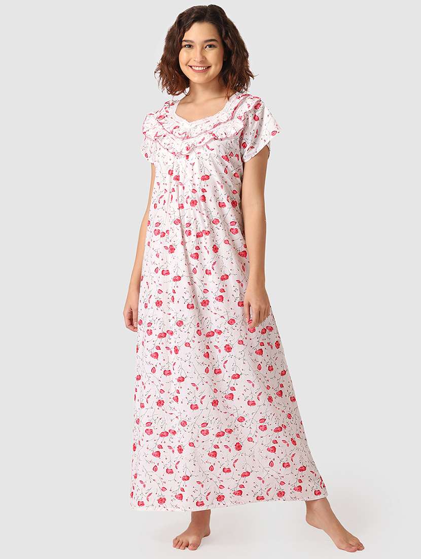 lace detail floral nighty 